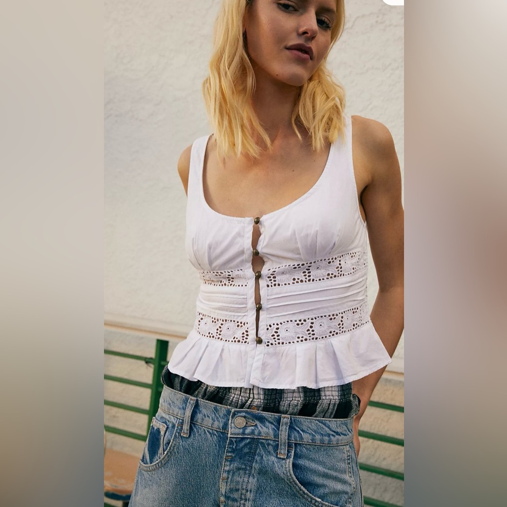 Free People Kianna Lace Tank